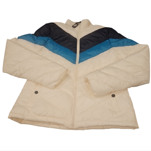 Marc New York Cream Jacket Size S Color Dark Blue Teal Cream Exellent Condition - Picture 2 of 9